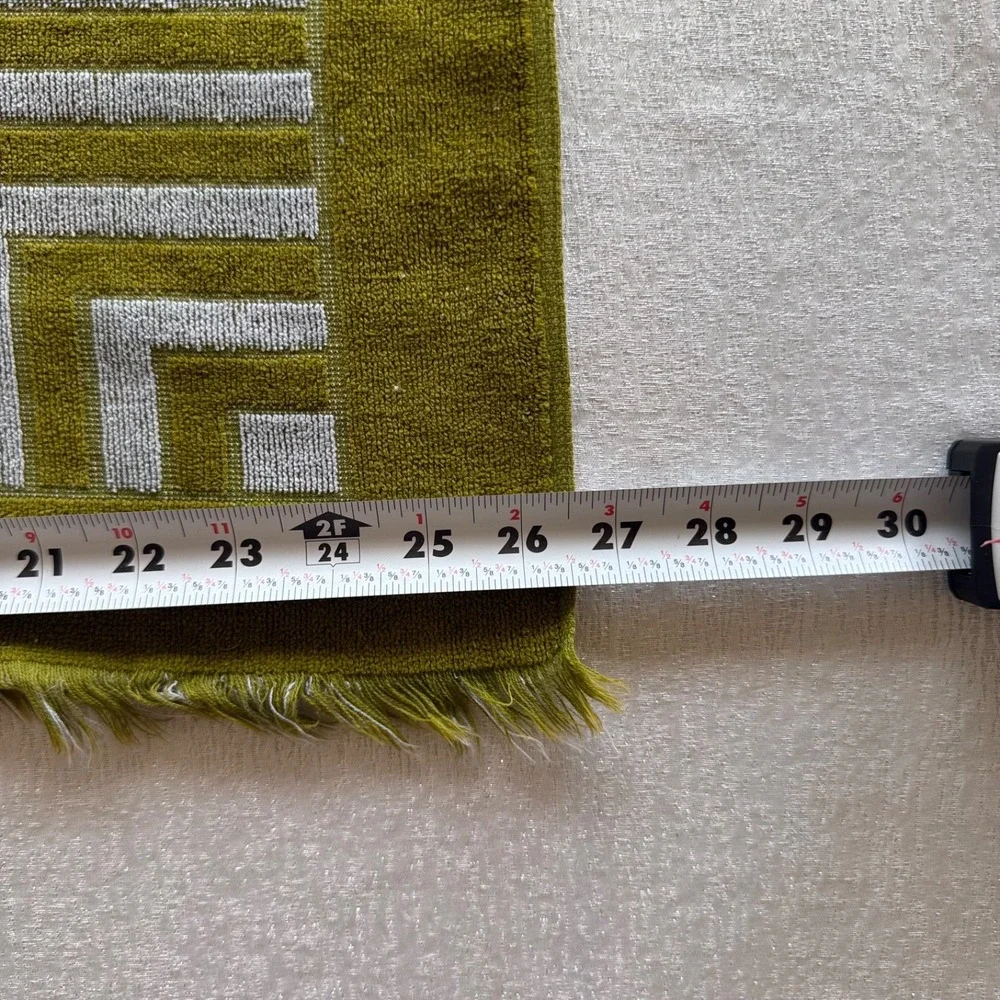 Vintage Yves Saint Laurent Fieldcrest Bath Towel Geometric MCM Fringe USA